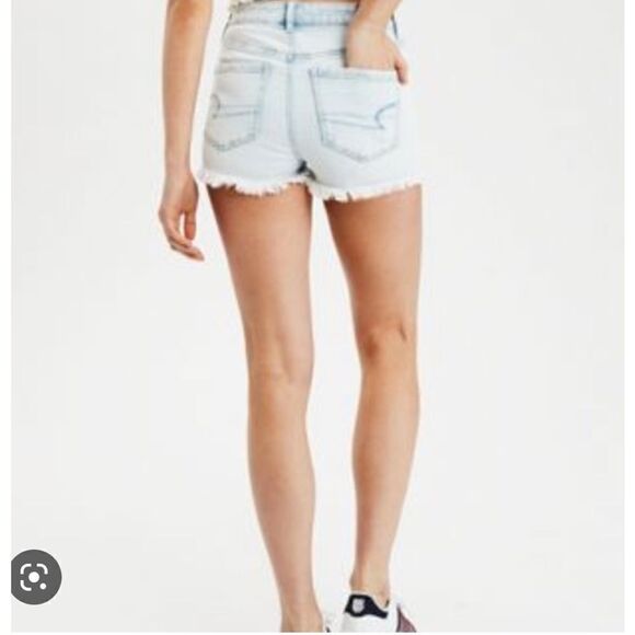 EXCELLENT DISTRESSED CONDITION SIZE 8 AMERICAN EAGLE STRETCH SHORTIE SHORTS - Picture 1 of 7